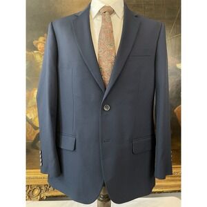 NEW Saddlebred 44R Navy Performance‎ Blazer Zip Pocket 2Btn Jacket Sport Coat